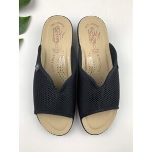 Fly Flot Sandals Slip On Wedge Heel Comfort Shoes Black Italy Women's 40 US 8